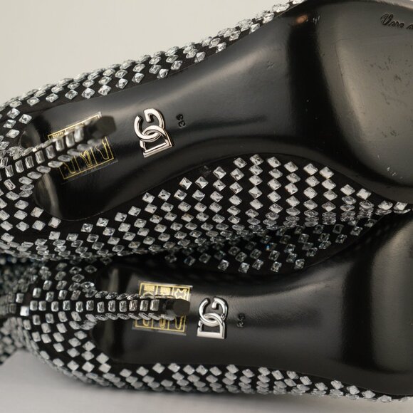 Dolce & Gabbana Lollo Knee-High Crystal-Embellished Stiletto Boots, Black, EU 36 - Picture 8 of 15